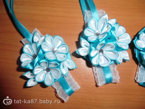 Повязка на руку для подружек невесты канзаши Повязка на руку для подружек невесты канзаши