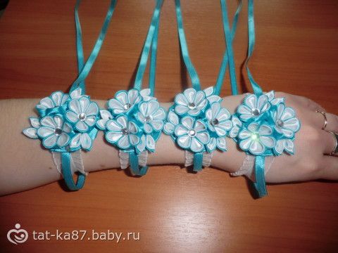 Повязка на руку для подружек невесты канзаши Повязка на руку для подружек невесты канзаши