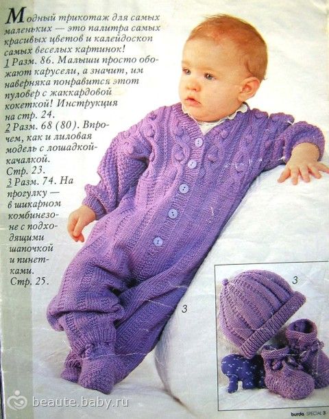 Вязания детских комбинезонов спицами
