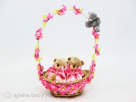 Букет в корзине из игрушек Букет в корзине из игрушек