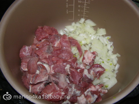 Картошка с мясом по дачному в мультиварке