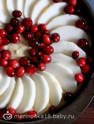 Пирог с яблоками и клюквой