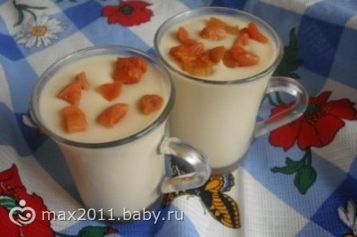 желе из ряженки с курагой
