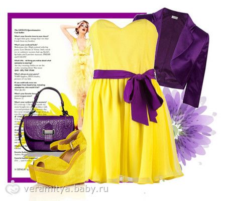 Платье фиолетова желтое