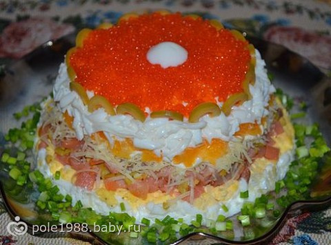 Самый вкусный слоенный салат "Жемчужина" (фото)